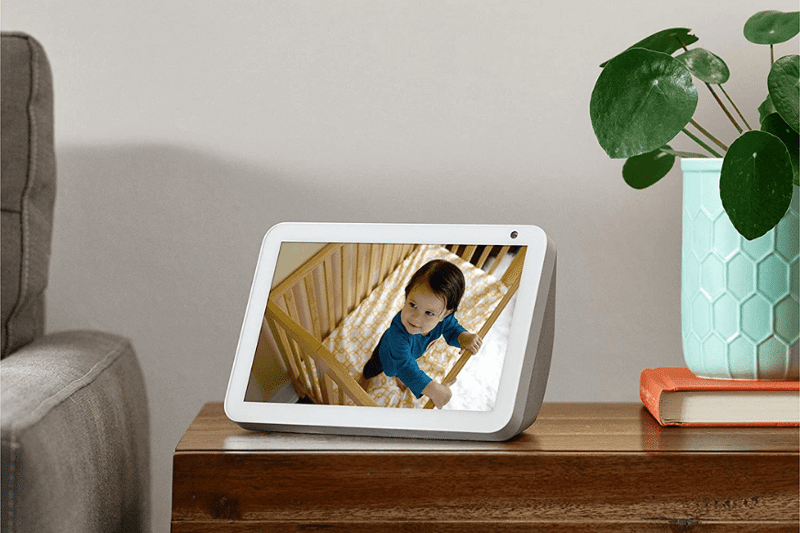 A baby is seen on the Amazon Echo Show device.